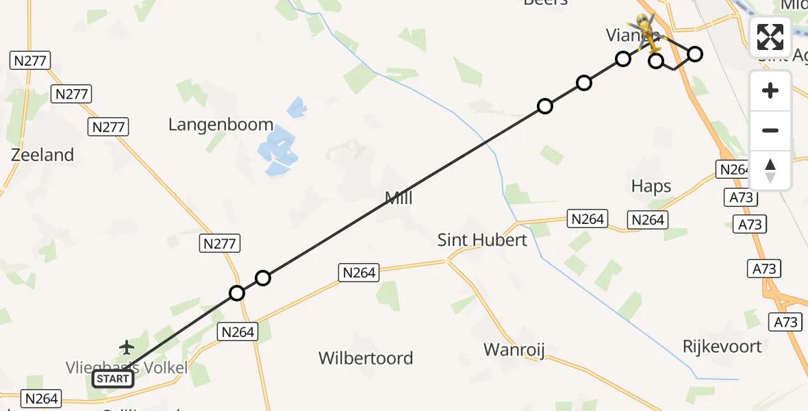 Vluchtroute Traumahelikopter Vliegbasis Volkel - Vianen NB, 05 september 2026, 18:49