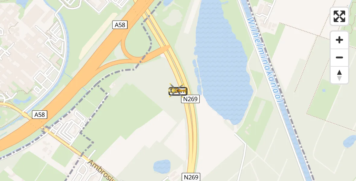 Vluchtroute Traumahelikopter Hilvarenbeek - Hilvarenbeek, 06 september 2026, 02:57