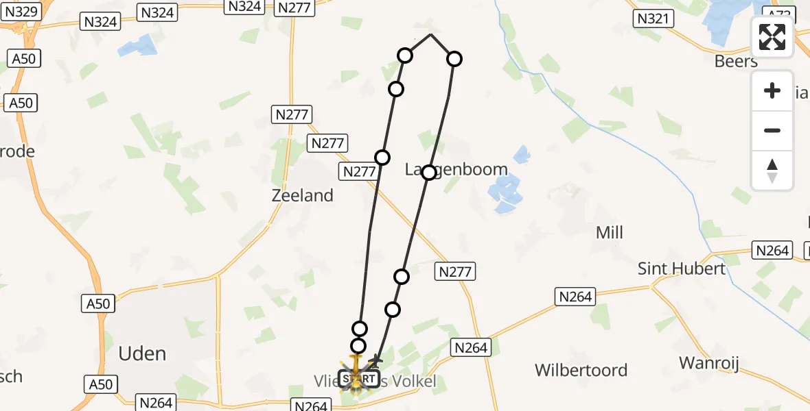 Vluchtroute Traumahelikopter Vliegbasis Volkel - Vliegbasis Volkel, 06 september 2026, 13:08