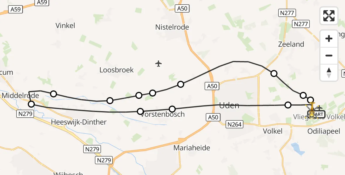 Vluchtroute Traumahelikopter Vliegbasis Volkel - Vliegbasis Volkel, 06 september 2026, 13:58