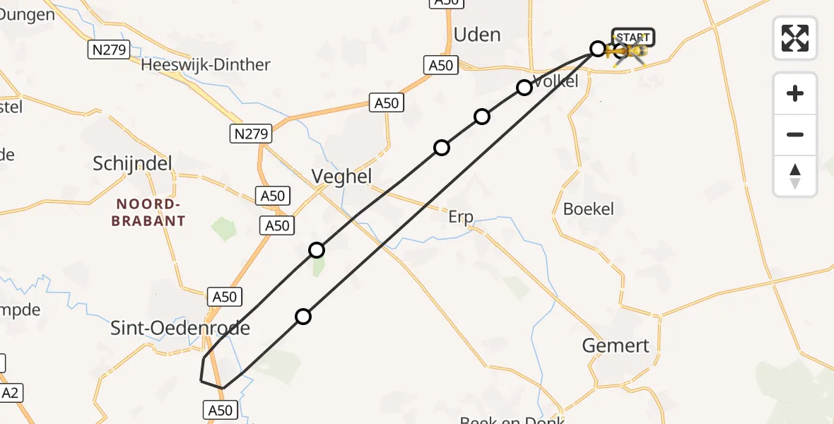 Vluchtroute Traumahelikopter Vliegbasis Volkel - Vliegbasis Volkel, 06 september 2026, 14:42