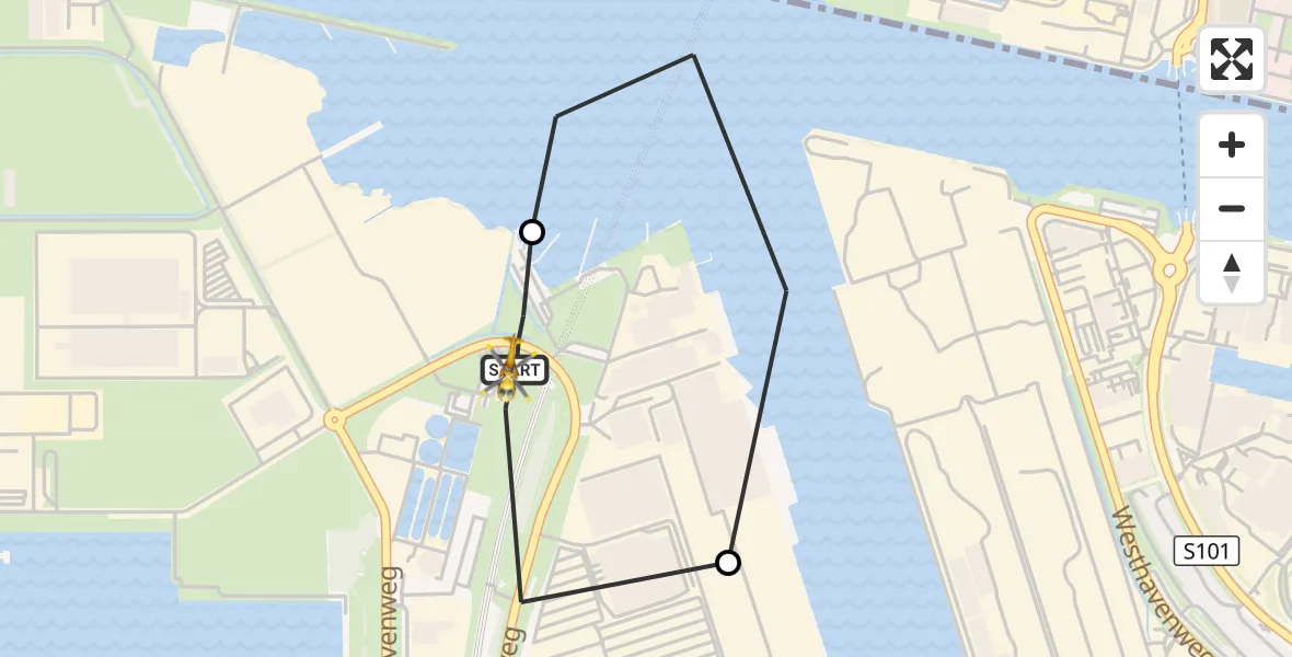 Vluchtroute Traumahelikopter Amsterdam Heliport - Amsterdam Heliport, 06 september 2026, 15:36