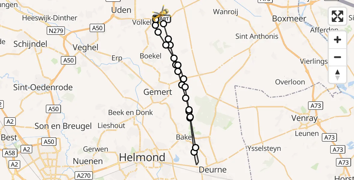 Vluchtroute Traumahelikopter Vliegbasis Volkel - Vliegbasis Volkel, 06 september 2026, 17:27