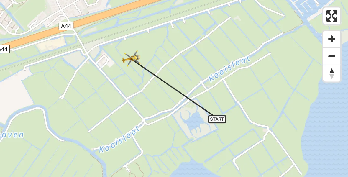 Vluchtroute Traumahelikopter Warmond - Sassenheim, 07 september 2026, 03:15