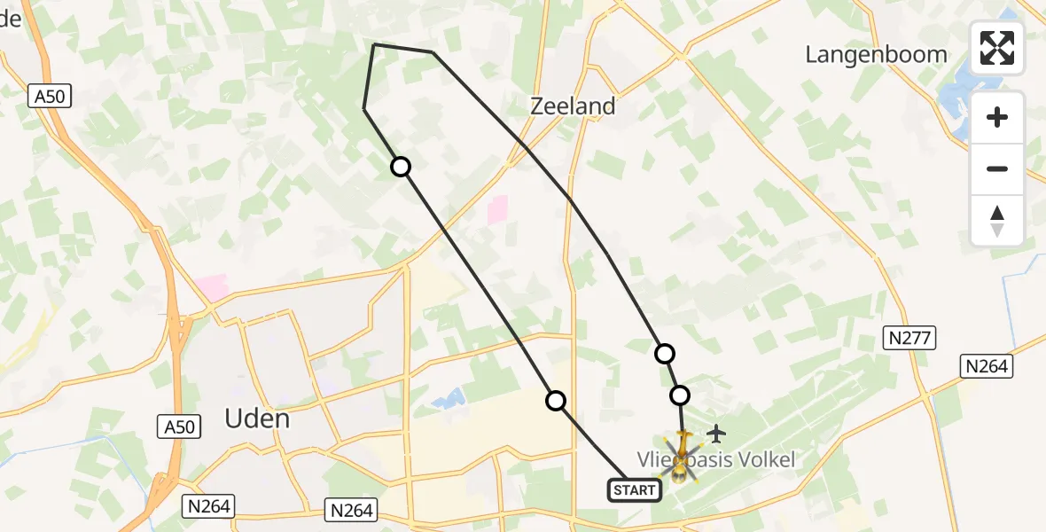 Vluchtroute Traumahelikopter Vliegbasis Volkel - Vliegbasis Volkel, 07 september 2026, 11:14
