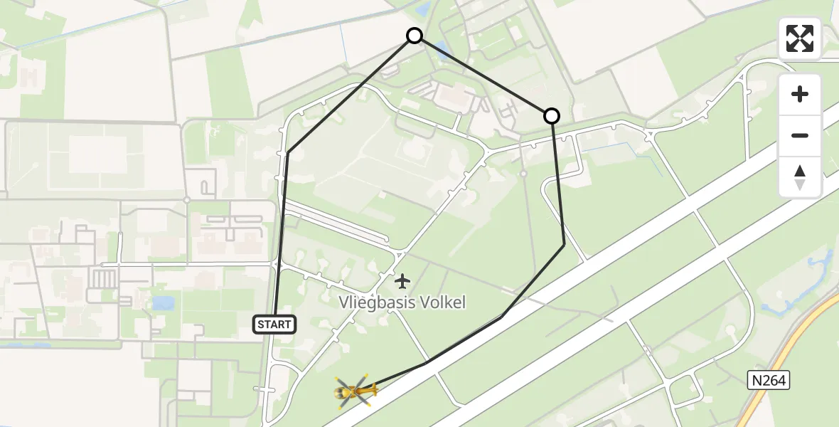 Vluchtroute Traumahelikopter Vliegbasis Volkel - Vliegbasis Volkel, 08 september 2026, 04:22