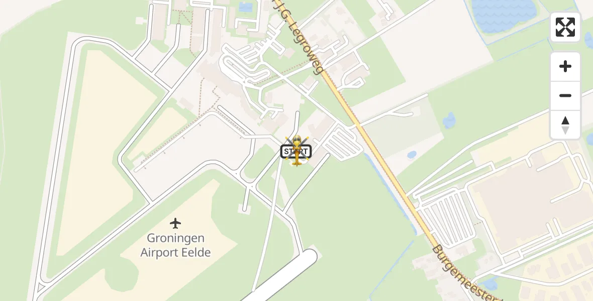Vluchtroute Traumahelikopter Groningen Airport Eelde - Groningen Airport Eelde, 08 september 2026, 06:22