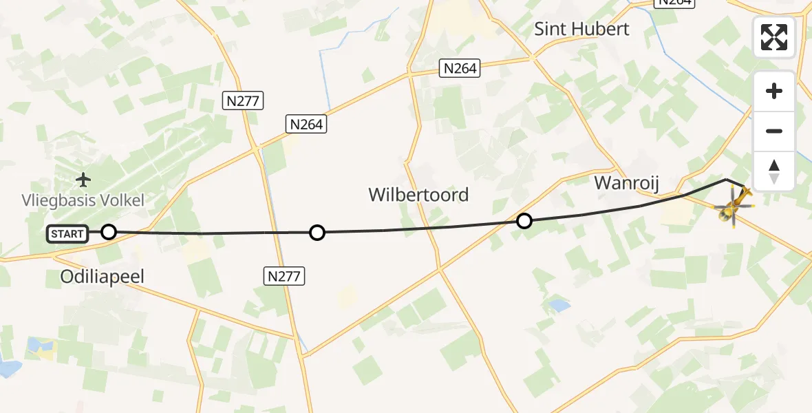 Vluchtroute Traumahelikopter Vliegbasis Volkel - Wanroij, 08 september 2026, 12:24