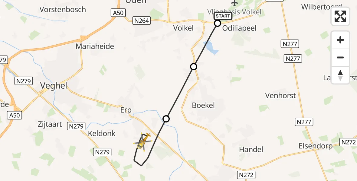 Vluchtroute Traumahelikopter Vliegbasis Volkel - Erp, 08 september 2026, 14:52