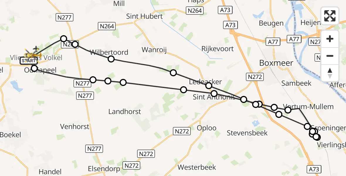 Vluchtroute Traumahelikopter Vliegbasis Volkel - Vliegbasis Volkel, 08 september 2026, 16:45