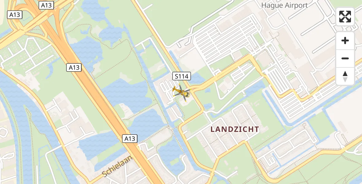 Vluchtroute Traumahelikopter Rotterdam The Hague Airport - Rotterdam The Hague Airport, 09 september 2026, 01:56
