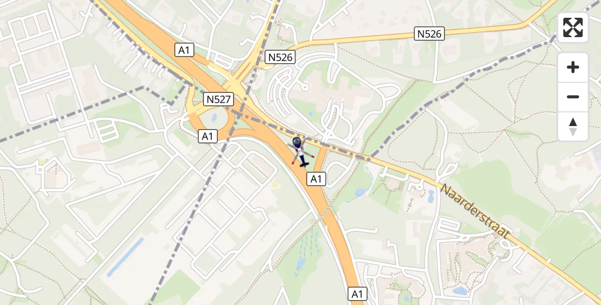 Vluchtroute Politiehelikopter Laren - Laren, 09 september 2026, 02:30