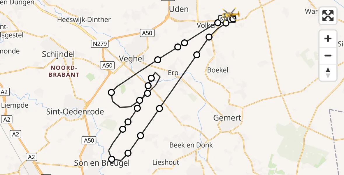 Vluchtroute Traumahelikopter Vliegbasis Volkel - Vliegbasis Volkel, 09 september 2026, 09:18