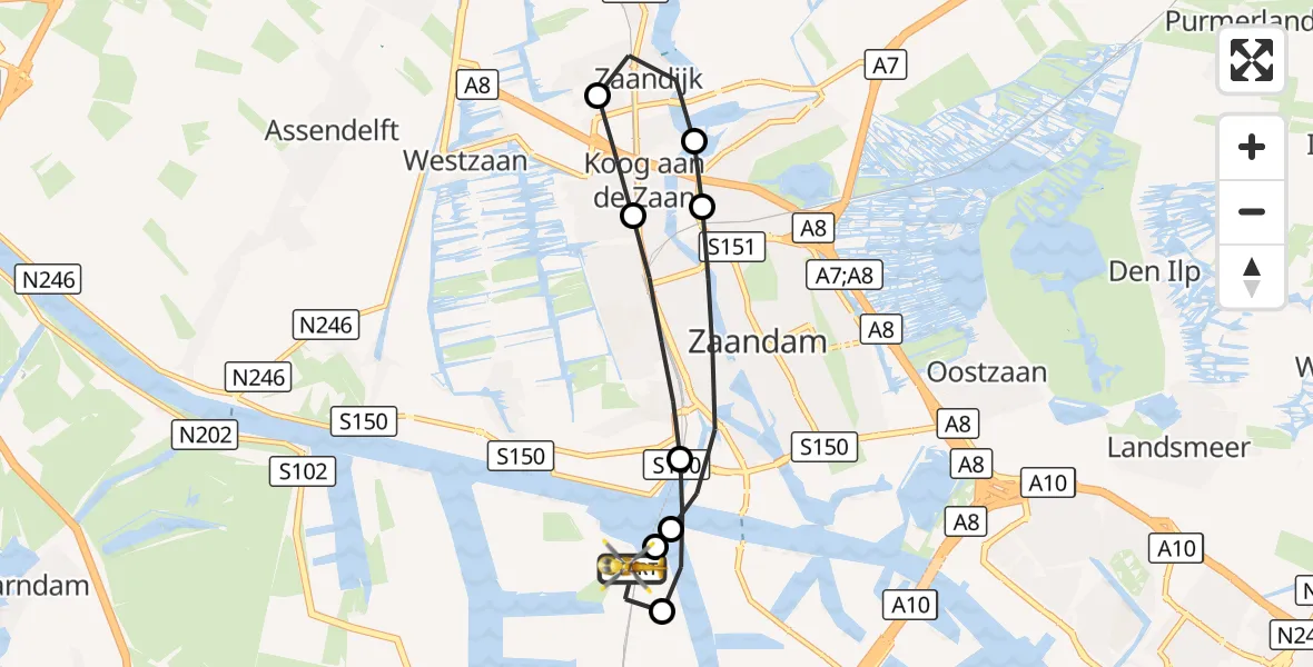 Vluchtroute Traumahelikopter Amsterdam Heliport - Amsterdam Heliport, 09 september 2026, 12:02