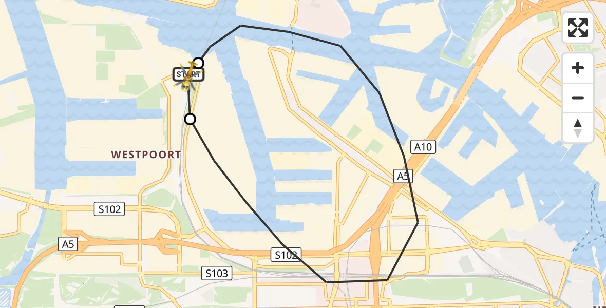 Vluchtroute Traumahelikopter Amsterdam Heliport - Amsterdam Heliport, 10 september 2026, 09:28