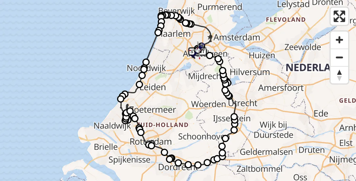 Vluchtroute Politiehelikopter Amsterdam Vliegveld Schiphol - Amsterdam Vliegveld Schiphol, 10 september 2026, 10:37