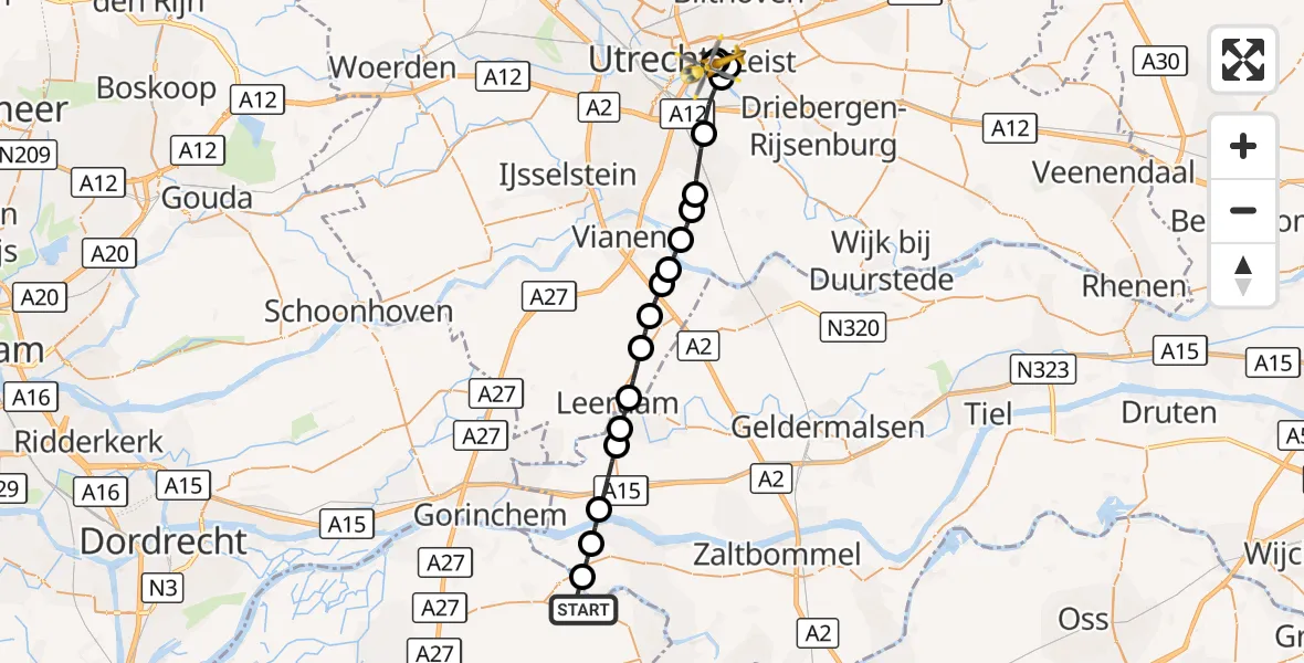 Vluchtroute Traumahelikopter Andel - Universitair Medisch Centrum Utrecht, 11 september 2026, 11:32