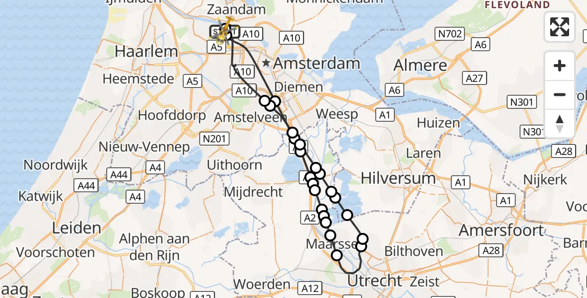 Vluchtroute Traumahelikopter Amsterdam Heliport - Amsterdam Heliport, 12 september 2026, 14:54