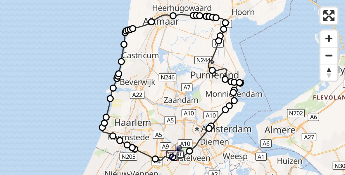 Vluchtroute Politiehelikopter Amsterdam Vliegveld Schiphol - Amsterdam Vliegveld Schiphol, 13 september 2026, 11:02