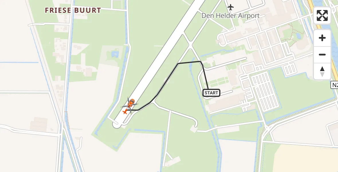 Vluchtroute Kustwachthelikopter Militair vliegveld De Kooy / Den Helder Airport - Militair vliegveld De Kooy / Den Helder Airport, 13 september 2026, 13:59