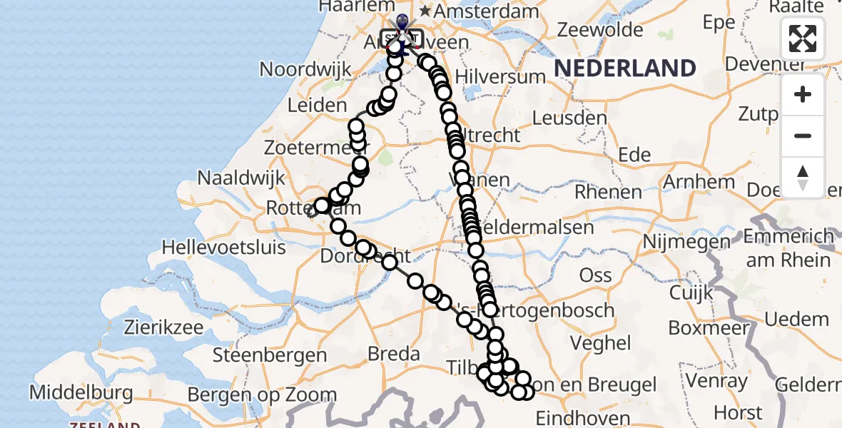 Vluchtroute Politiehelikopter Amsterdam Vliegveld Schiphol - Amsterdam Vliegveld Schiphol, 13 september 2026, 14:12