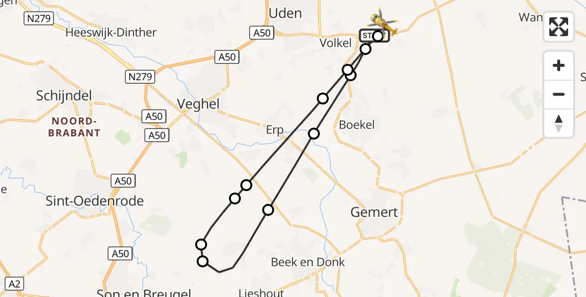 Vluchtroute Traumahelikopter Vliegbasis Volkel - Vliegbasis Volkel, 13 september 2026, 15:31