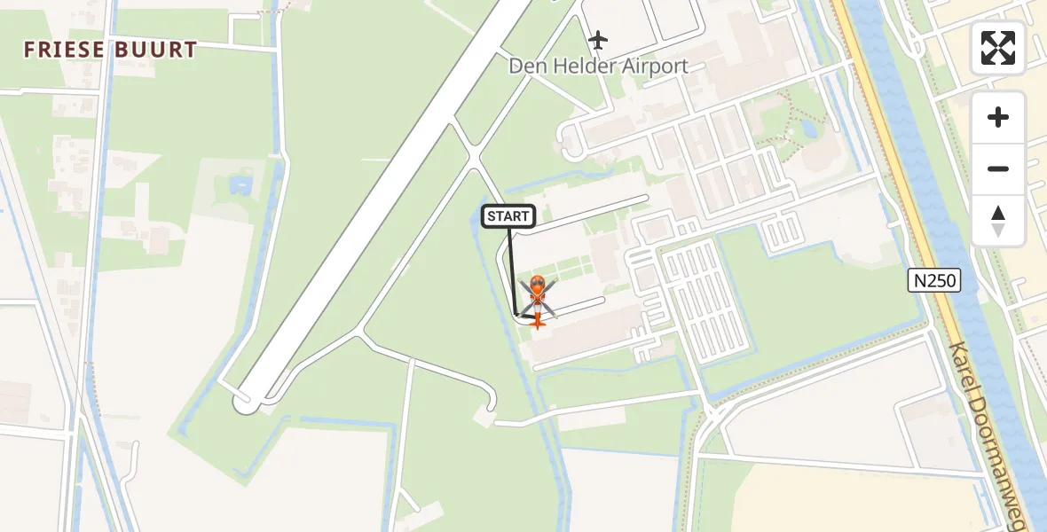 Vluchtroute Kustwachthelikopter Militair vliegveld De Kooy / Den Helder Airport - Militair vliegveld De Kooy / Den Helder Airport, 13 september 2026, 16:21