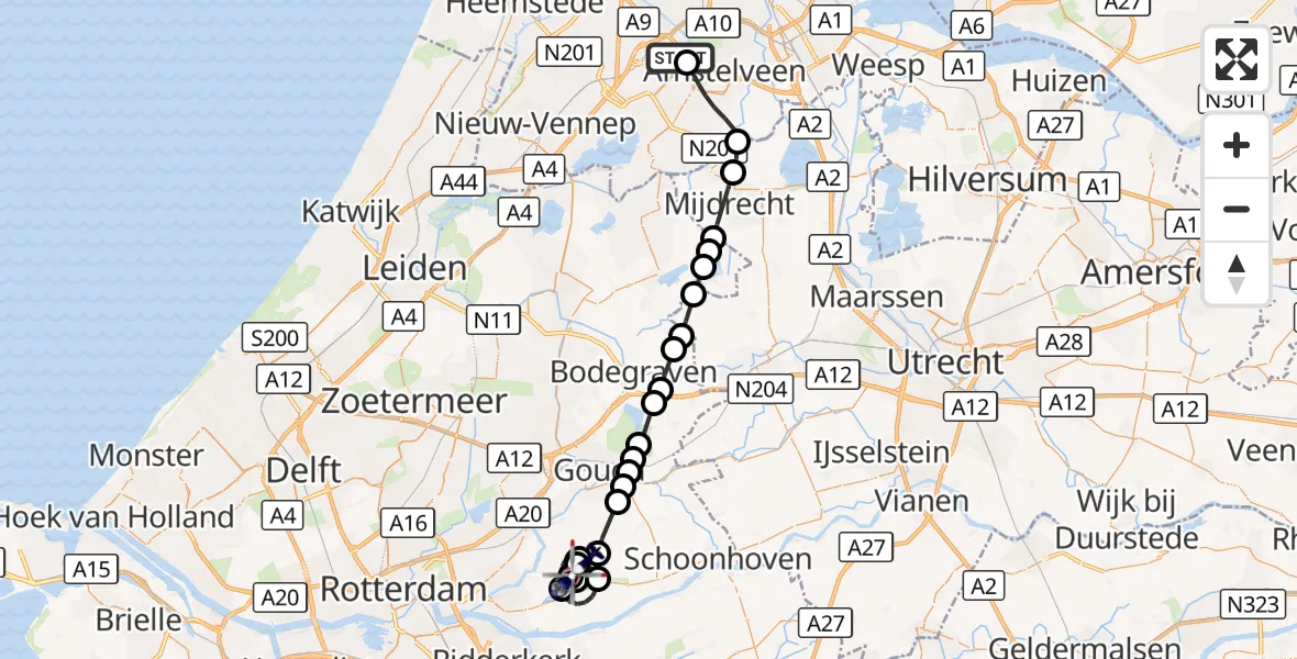 Vluchtroute Politiehelikopter Amsterdam Vliegveld Schiphol - Berkenwoude, 13 september 2026, 17:34