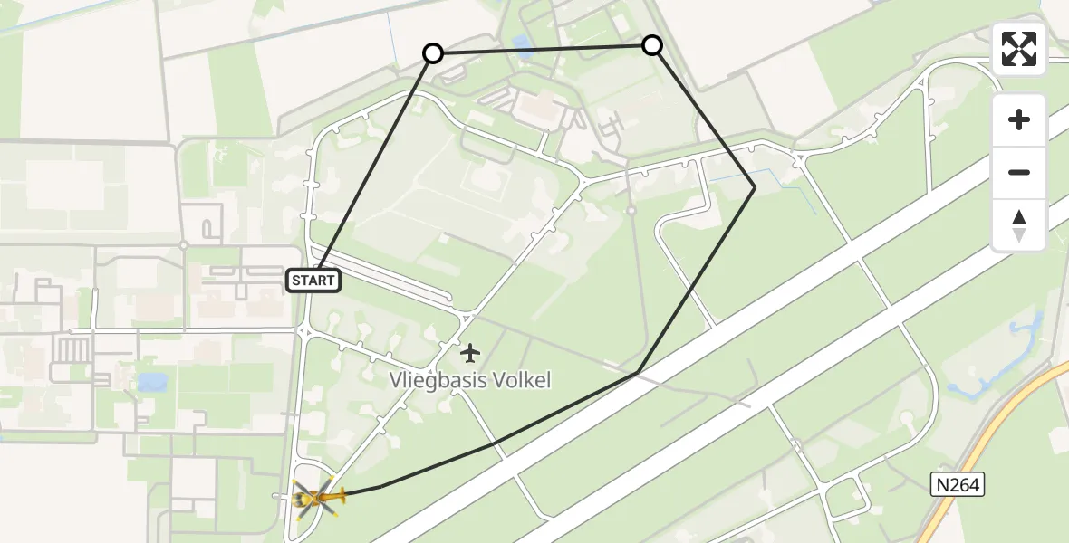 Vluchtroute Traumahelikopter Vliegbasis Volkel - Vliegbasis Volkel, 13 september 2026, 23:24