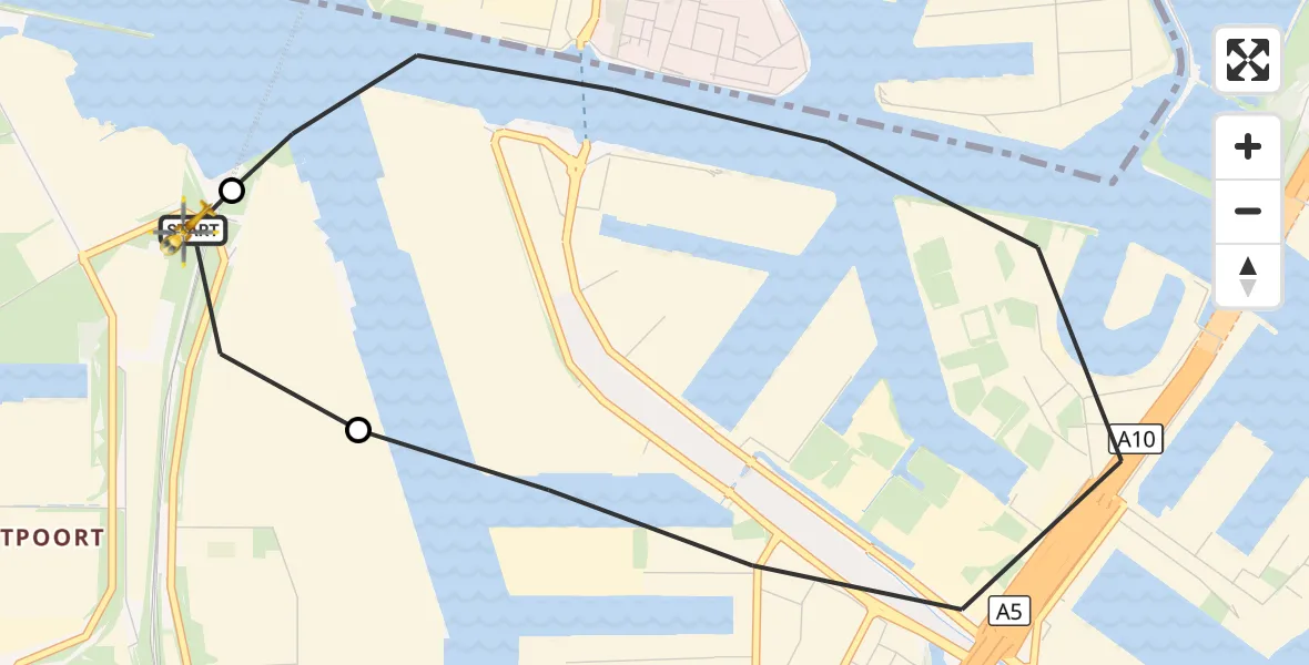 Vluchtroute Traumahelikopter Amsterdam Heliport - Amsterdam Heliport, 14 september 2026, 10:36