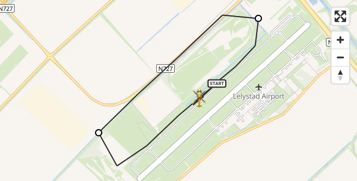 Vluchtroute Traumahelikopter Lelystad Airport - Lelystad Airport, 14 september 2026, 11:36