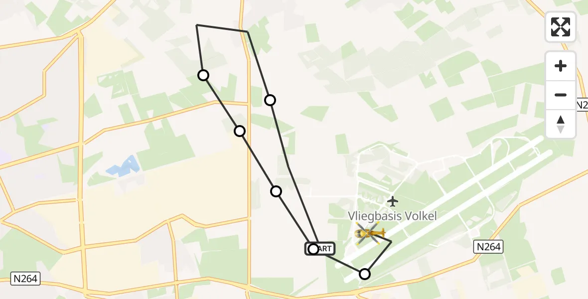 Vluchtroute Traumahelikopter Vliegbasis Volkel - Vliegbasis Volkel, 14 september 2026, 14:07