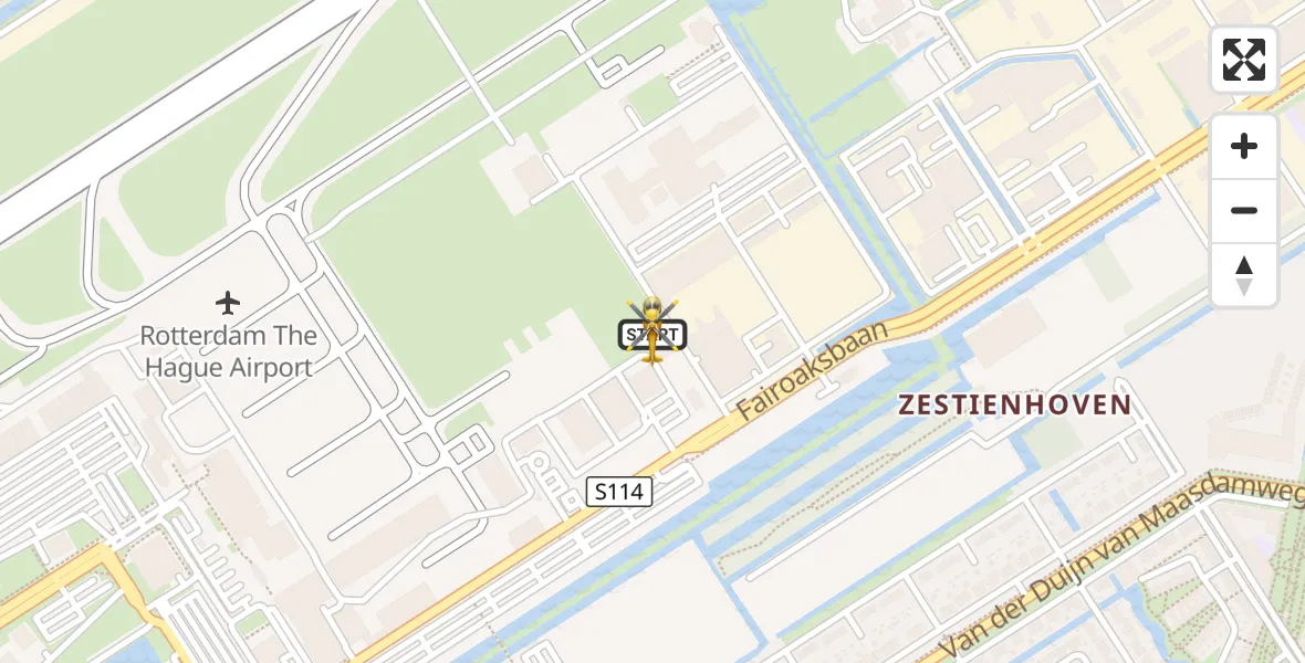 Vluchtroute Traumahelikopter Rotterdam The Hague Airport - Rotterdam The Hague Airport, 14 september 2026, 17:38