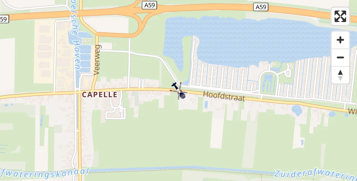 Vluchtroute Politiehelikopter Sprang-Capelle - Sprang-Capelle, 14 september 2026, 21:27