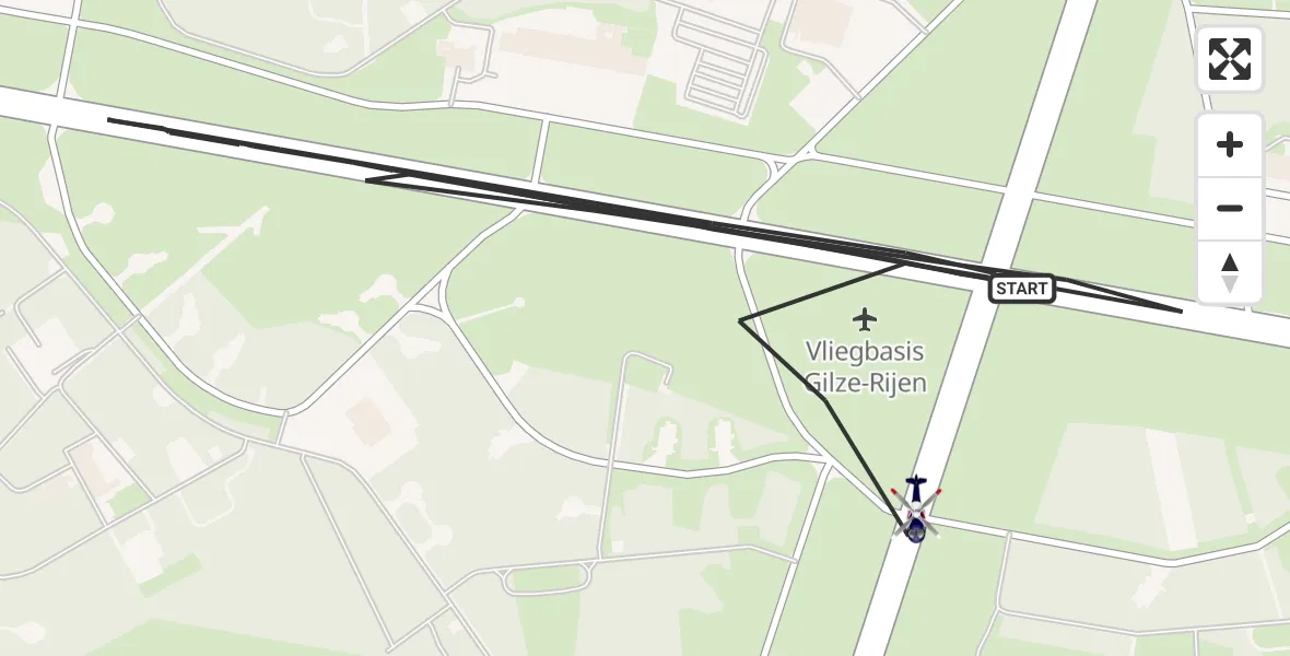 Vluchtroute Politiehelikopter Vliegbasis Gilze Rijen - Vliegbasis Gilze Rijen, 15 september 2026, 09:07