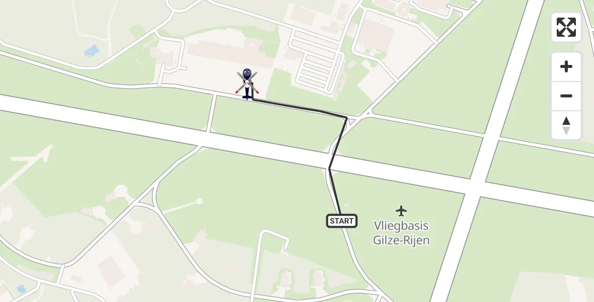 Vluchtroute Politiehelikopter Vliegbasis Gilze Rijen - Vliegbasis Gilze Rijen, 15 september 2026, 09:27