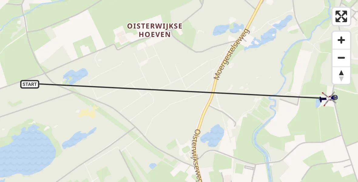 Vluchtroute Politiehelikopter Heukelom - Oisterwijk, 15 september 2026, 09:41