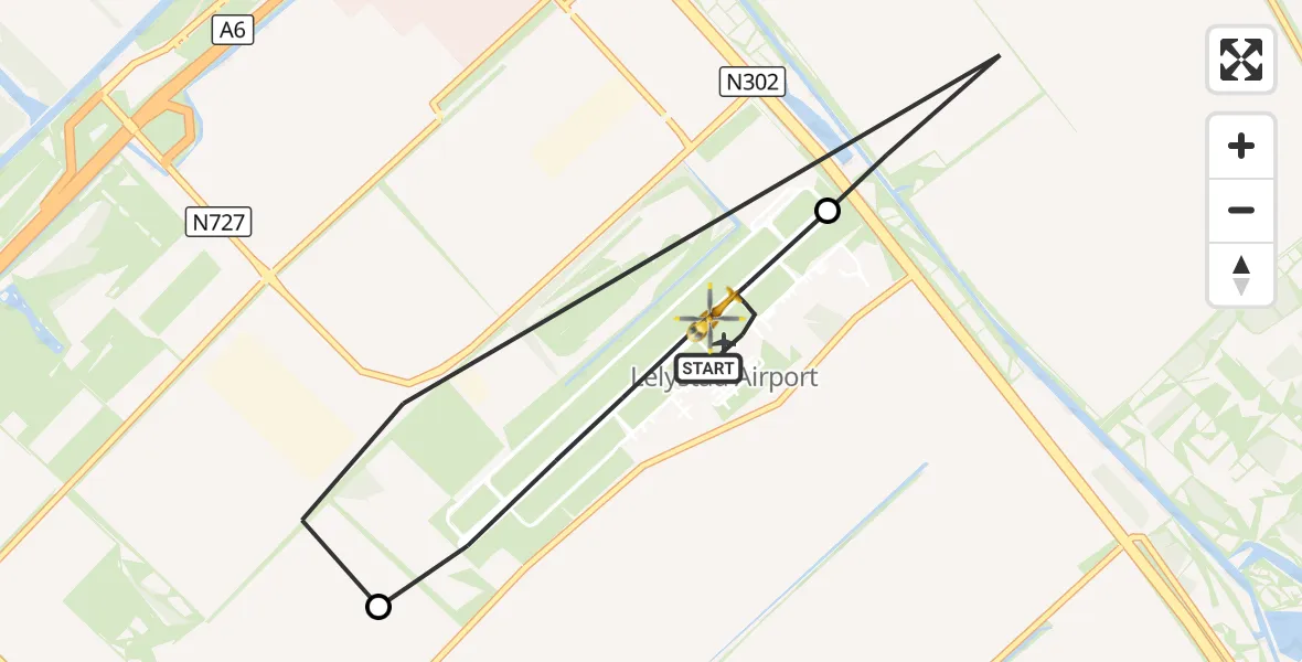 Vluchtroute Traumahelikopter Lelystad Airport - Lelystad Airport, 15 september 2026, 13:16