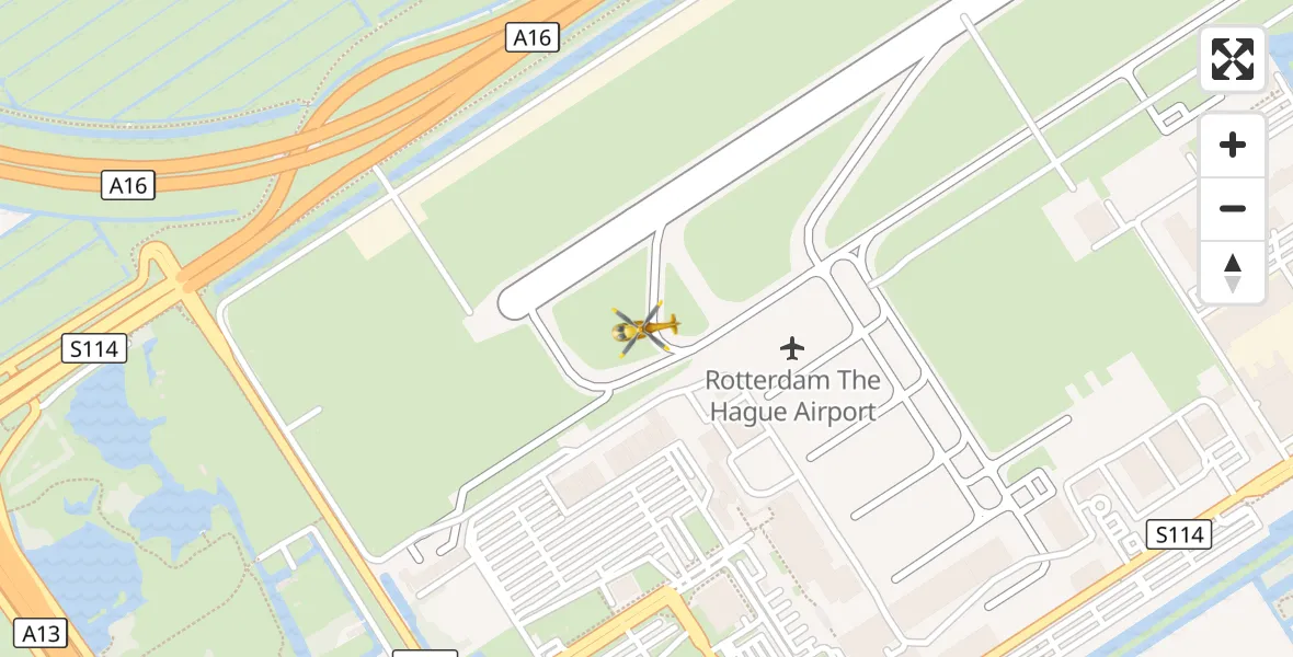 Vluchtroute Traumahelikopter Rotterdam The Hague Airport - Rotterdam The Hague Airport, 15 september 2026, 17:15