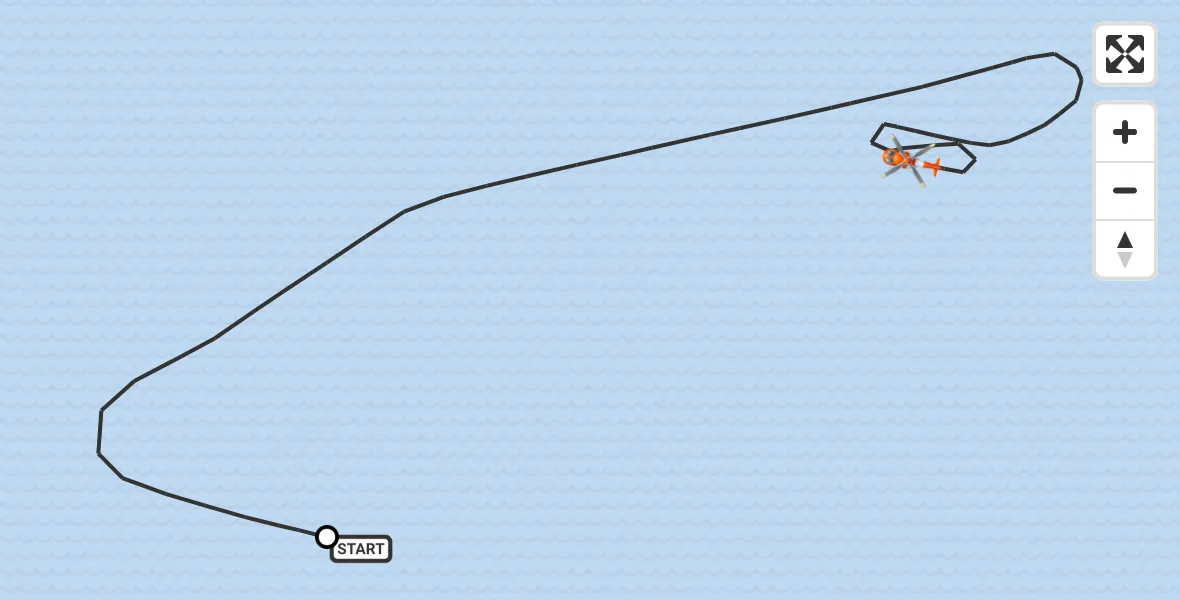 Vluchtroute Kustwachthelikopter Q4-C Heliport - Noordzee, 15 september 2026, 18:44
