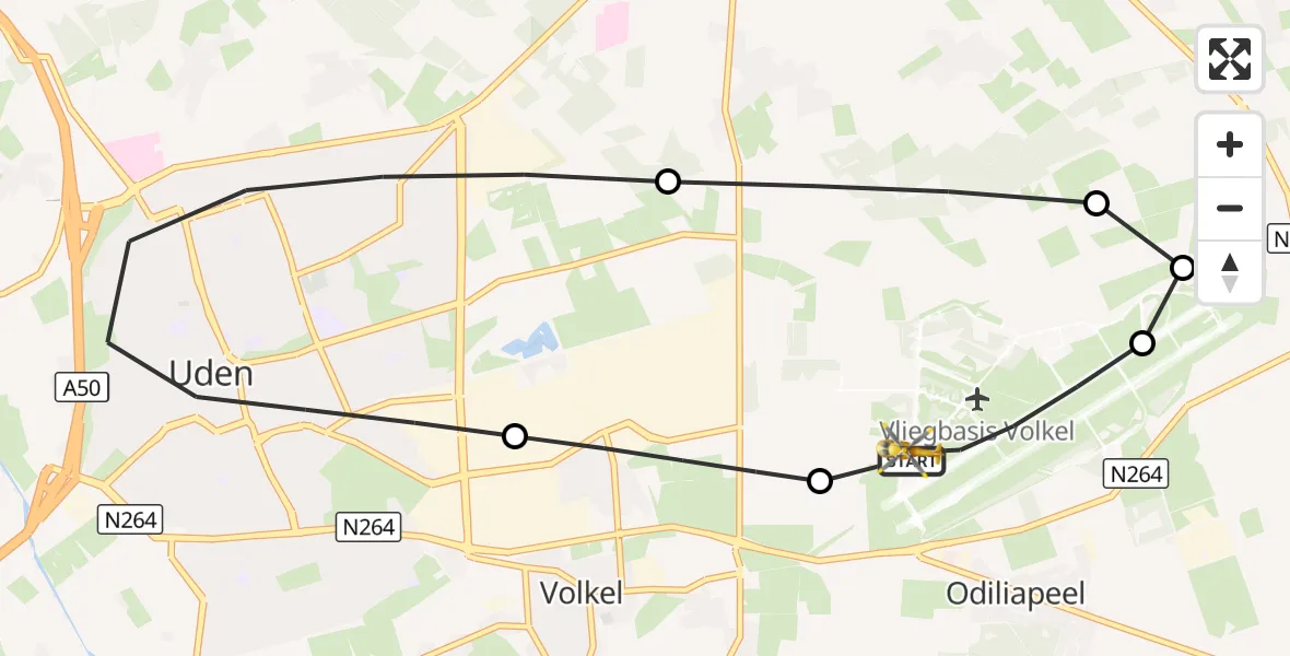 Vluchtroute Traumahelikopter Vliegbasis Volkel - Vliegbasis Volkel, 16 september 2026, 12:09