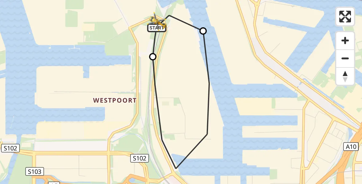 Vluchtroute Traumahelikopter Amsterdam Heliport - Amsterdam Heliport, 16 september 2026, 13:06