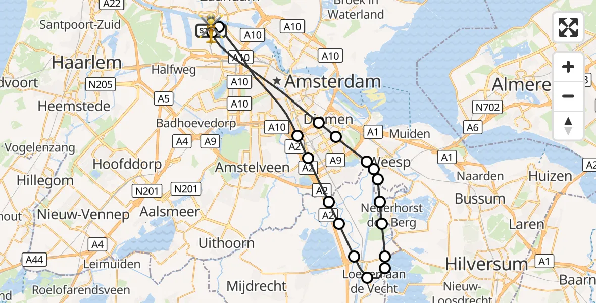 Vluchtroute Traumahelikopter Amsterdam Heliport - Amsterdam Heliport, 16 september 2026, 16:32