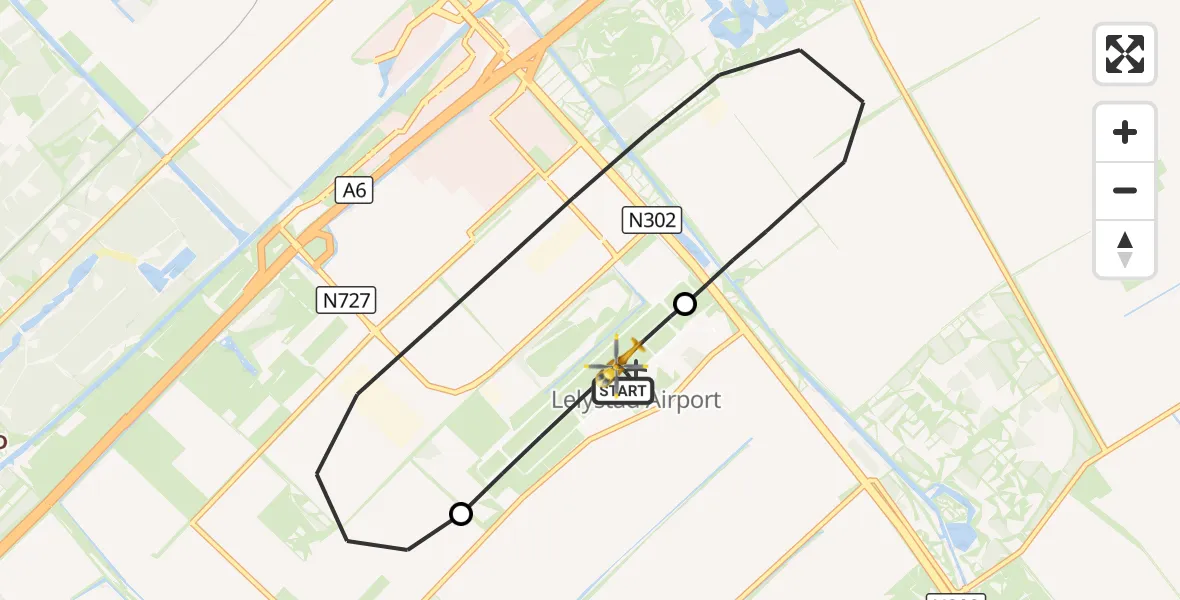 Vluchtroute Traumahelikopter Lelystad Airport - Lelystad Airport, 16 september 2026, 18:01
