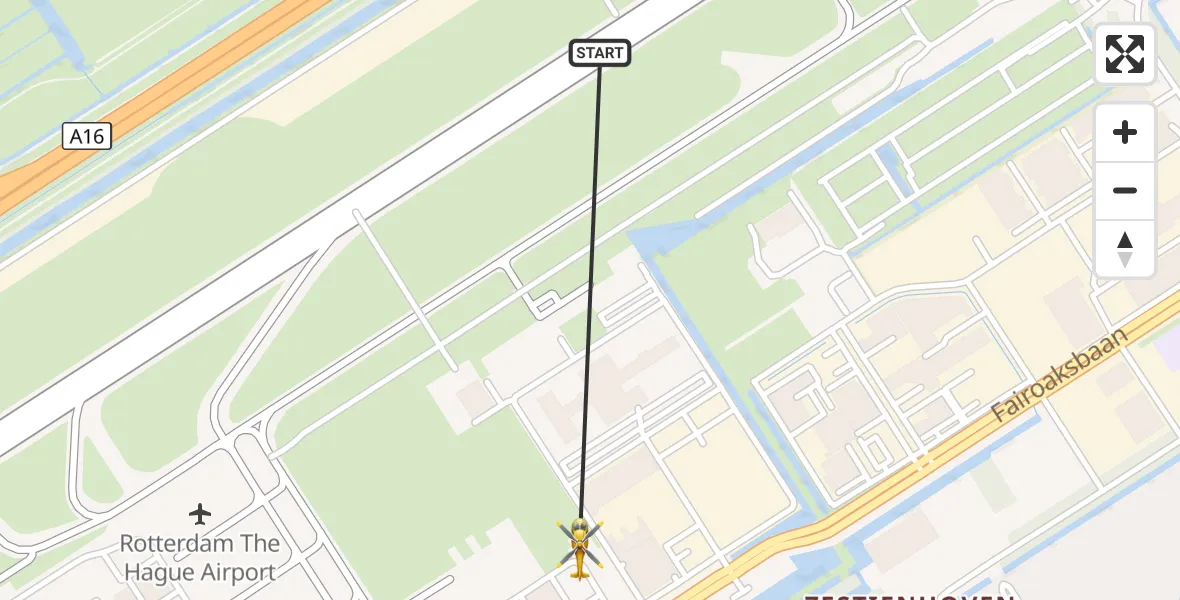 Vluchtroute Traumahelikopter Rotterdam The Hague Airport - Rotterdam The Hague Airport, 17 september 2026, 05:19