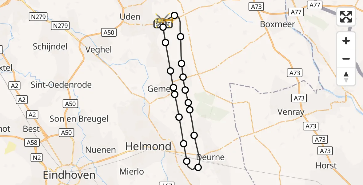 Vluchtroute Traumahelikopter Vliegbasis Volkel - Vliegbasis Volkel, 17 september 2026, 07:12