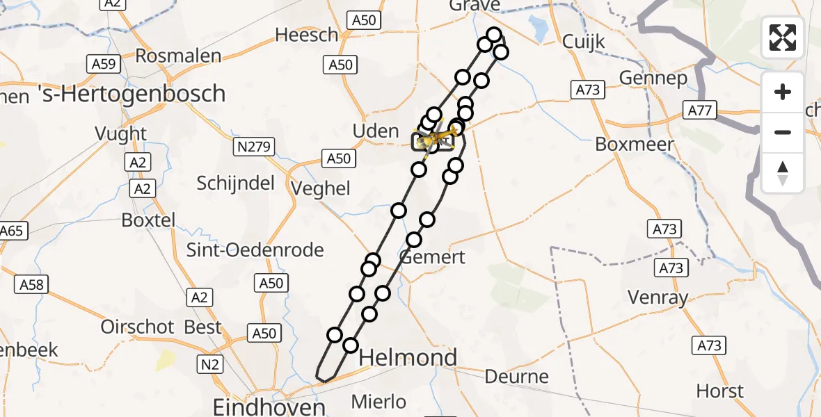 Vluchtroute Traumahelikopter Vliegbasis Volkel - Vliegbasis Volkel, 17 september 2026, 11:25