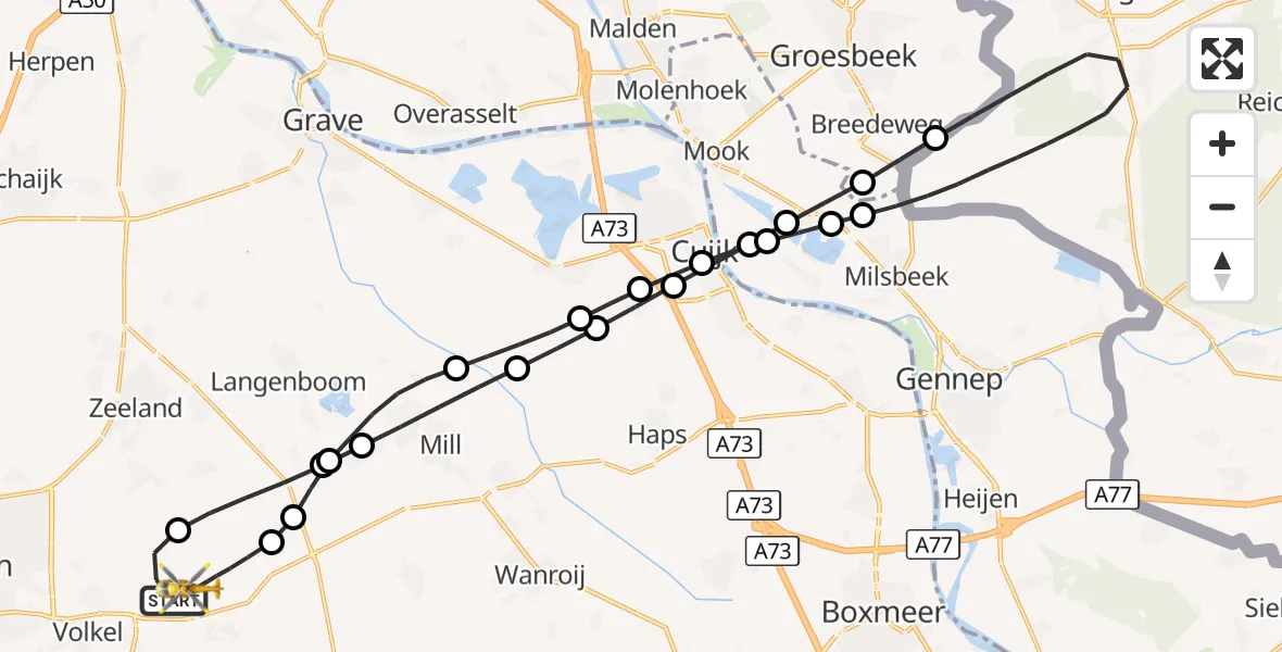 Vluchtroute Traumahelikopter Vliegbasis Volkel - Vliegbasis Volkel, 17 september 2026, 12:18
