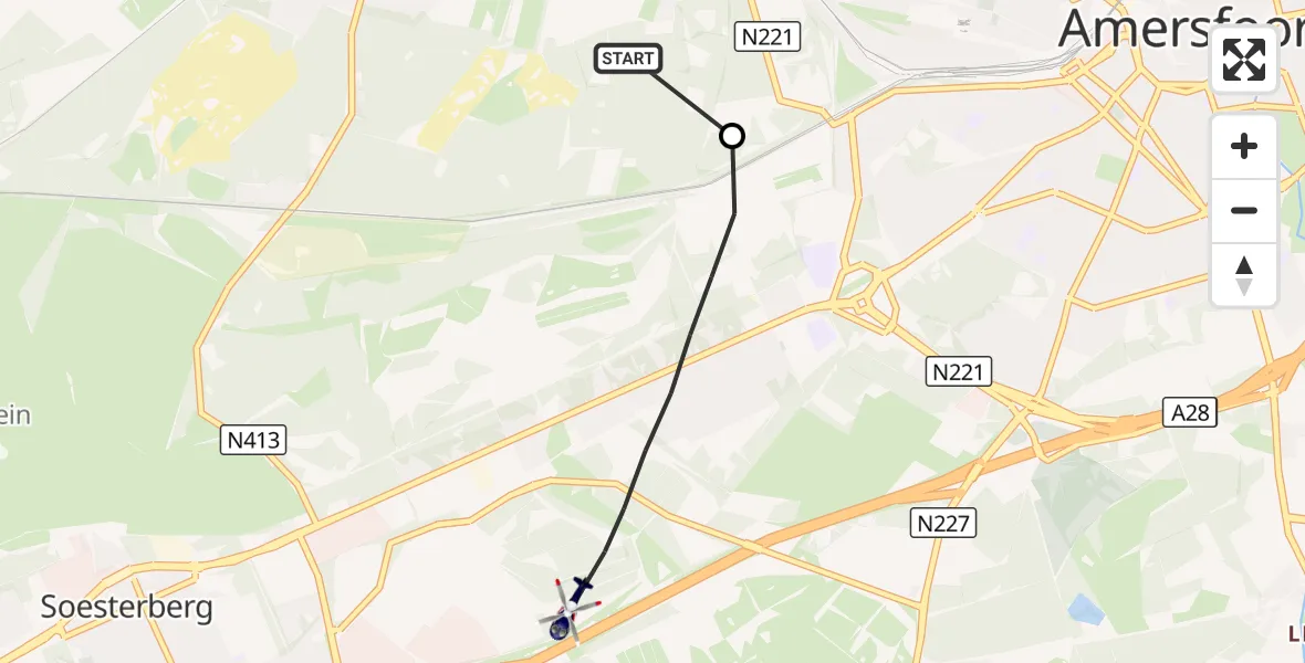 Vluchtroute Politiehelikopter Soest - Amersfoort, 17 september 2026, 15:13