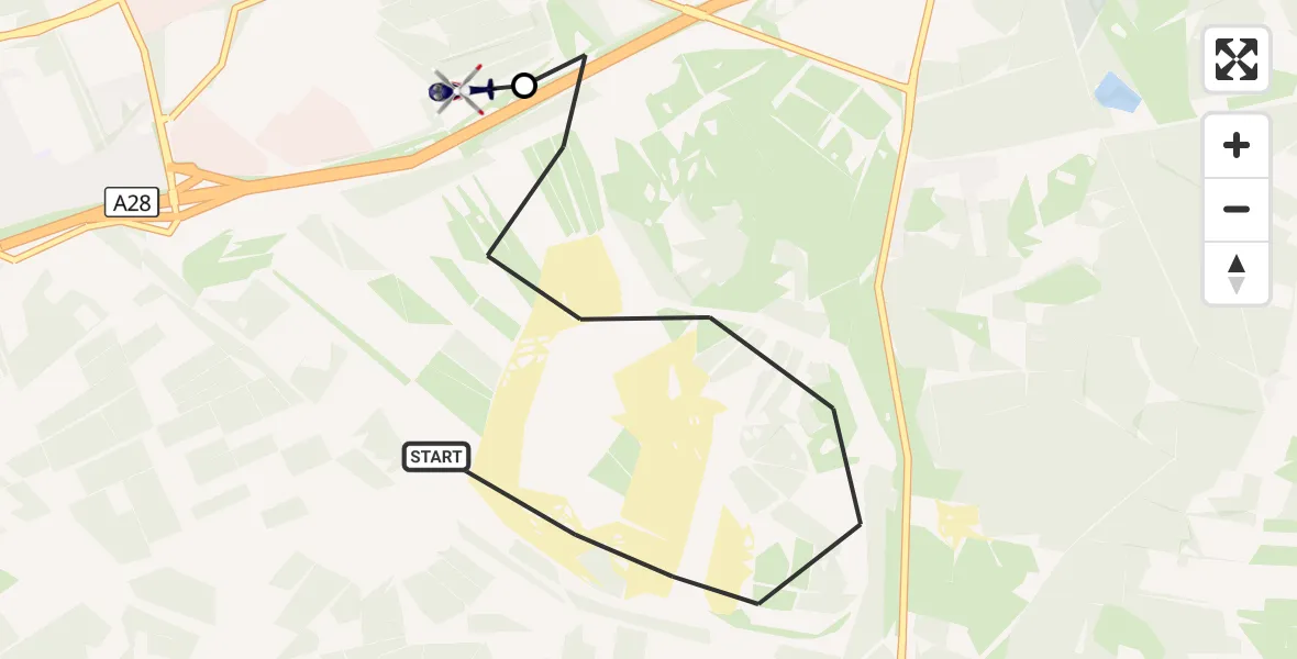 Vluchtroute Politiehelikopter Leusden - Amersfoort, 17 september 2026, 15:18